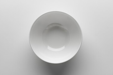 White empty teacup top view