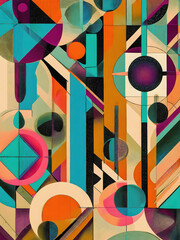 Colourful Geometric Shapes and Patterns in Abstract Art