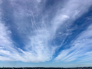 Fototapeta na wymiar Sky with beautiful clouds and blue sky background