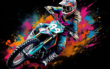 motocross designer colorido chamativo 