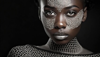 The face of black woman portrait