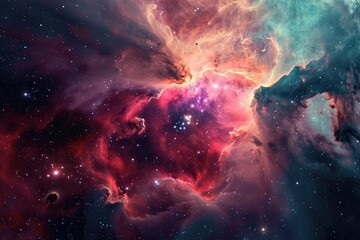 A breathtaking display of vibrant nebulae and sparkling stars, illuminating the vastness and beauty of the universe in a stunning celestial dance
