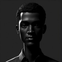 blank man avatar portrait. profile picture vector. default image black avatar. Generative AI