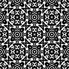 Monochrome pattern, Abstract texture for fabric print, card, table cloth, furniture, banner, cover, invitation, decoration, wrapping.seamless repeating pattern.Black and white color.