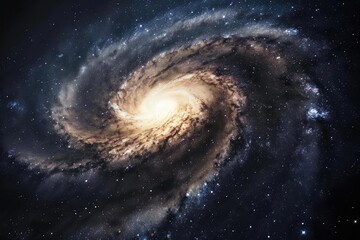 A hyperrealistic image of the milky way galaxy seen from the edge Showcasing its spiral arms