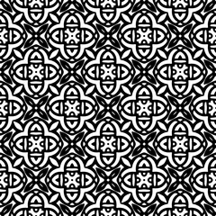 Monochrome pattern, Abstract texture for fabric print, card, table cloth, furniture, banner, cover, invitation, decoration, wrapping.seamless repeating pattern.Black and white color.
