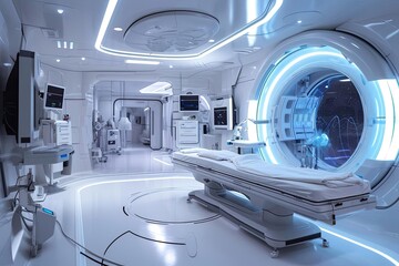 An advanced medical facility in space Treating diverse species with futuristic technology