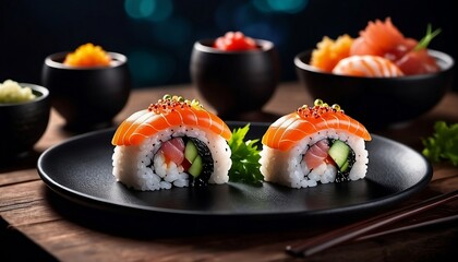 Sushi - Delicious sushi rolls. Generative AI