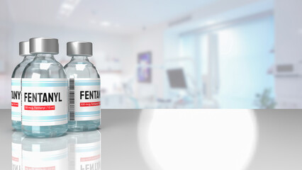 The fentanyl for medicine or drug concept 3d rendering. - obrazy, fototapety, plakaty