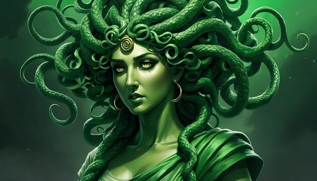 Medusa. Greek mythology women. Portrait. Generative AI