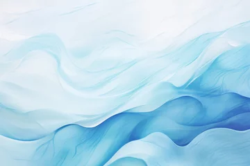 Foto op Plexiglas Abstract Blue and White Water Wave Watercolor Painting © fotoyou