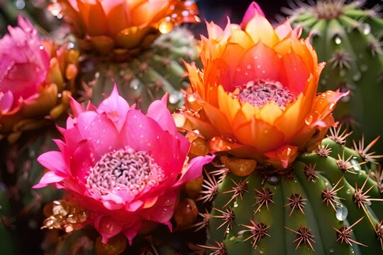 pink and yellow cactus