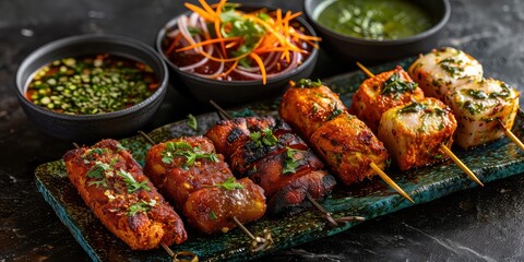 Sajji Culinary Extravaganza, A Visual Feast Marinated in Spices - Capturing Flavorful Bliss in Every Savory Bite - Culinary Adventure - Bold and Dynamic Lighting Creating Culinary Drama