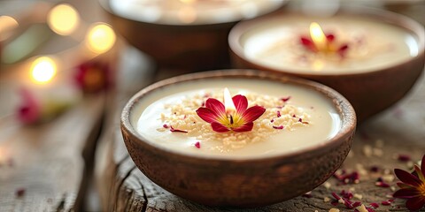 Khoya Culinary Bliss, A Visual Symphony of Thickened Milk Solid - Capturing Sweet Delight - Dessert Indulgence - Soft, Cozy Lighting Enhancing Culinary Opulence