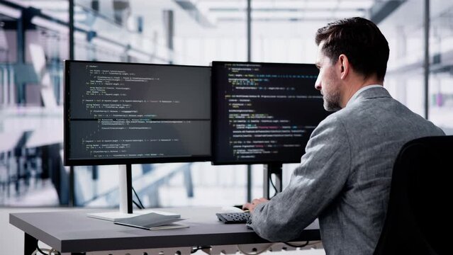 Web Developer Coding On Computer