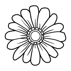 Hand drawn simple flower illustration