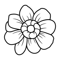 Hand drawn simple flower illustration