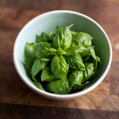 fresh basil in a bowl
