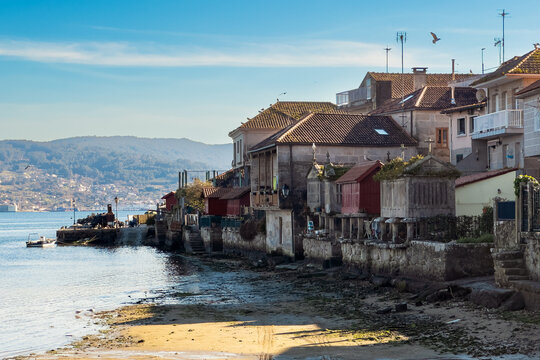 Beautiful view of combarro fishing town, pontevedra, Spain. High quality photo