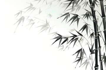 Obraz premium Black and white bamboo painting