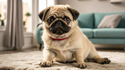 Obraz premium Cute puppy in the house