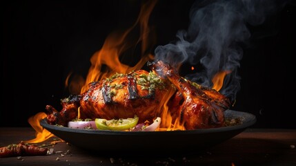 Delicious Indian Tandoori Chicken - obrazy, fototapety, plakaty