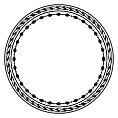 Decorative vintage openwork circle frame. Ornate round border on white background. 
Classic style pattern. Vector illustration