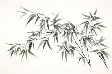 Bamboo painting in traditional Chinese style