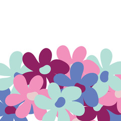 Lovely flowers in neutral tones. Vector illustration.