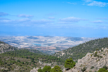 Hiking trail to Lucero peak, Natural Mountains park of Tejeda, Almijara and Alhama