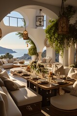 Luxury Mediterranean Villa Terrace With Panoramic Sea View