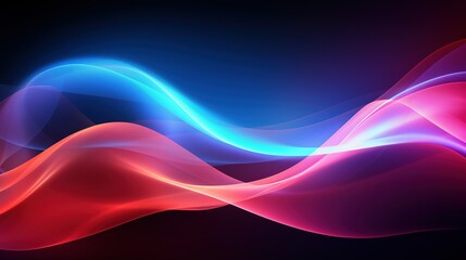 Fototapeta premium Wavy Multicolor Light Trails on Dark Background