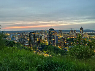 sunset over the city