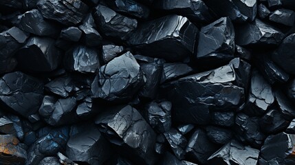 Black coal and fire light realistic photo