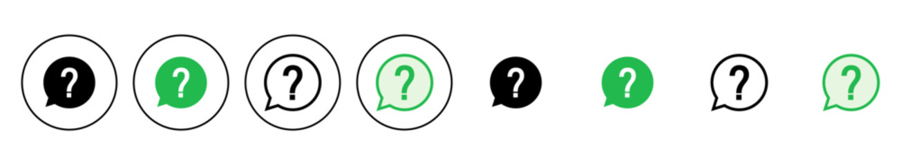 Question icon set. question mark icon vector.