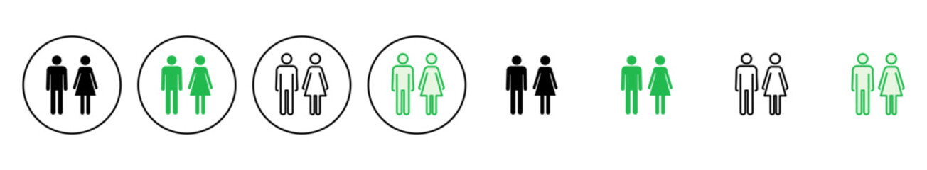 Man and woman icon set. male and female symbol