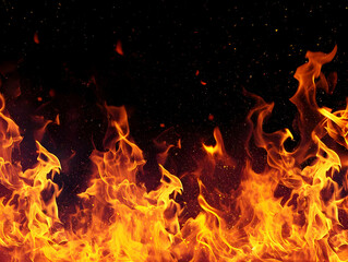 Fire on black background. High-resolution