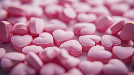  cute heart-shaped Valentine's pink pills 