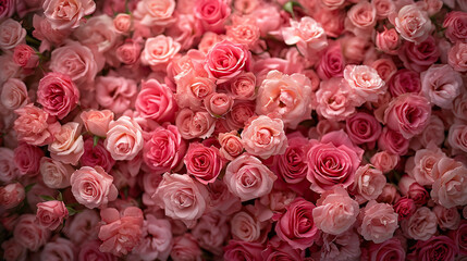 Pretty  pink peony roses background
