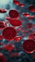 Fototapeta premium blood cells flowing through vein