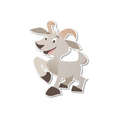 Vector cute goat cartoon