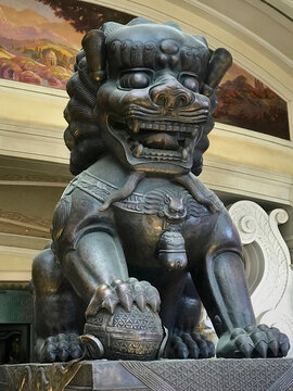 lucky Chinese lion statue or foo dogs