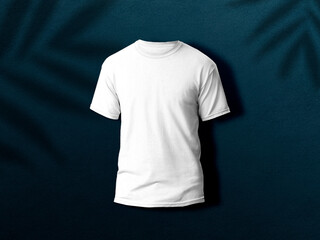 Men's t-shirt of white color against a dark background mockup design .mockup realistic