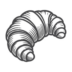 Baking croissant on white background. Vector illustration