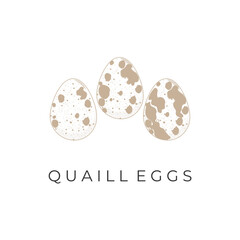 Vector illustration Logo Simple line art of quail egg