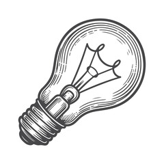 Old light bulb on white background. Vector illustration