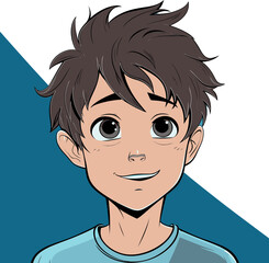 Dynamic Kid in Vector Illustration Boyhood Adventures Vector Graphic