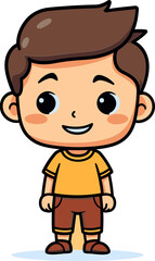 Youthful Positity Boy Vector Art Vector Drawing of a Happy Boy
