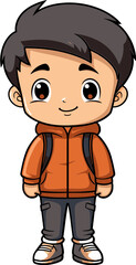 Vector Art of a Playful Boy Boyhood Wonder Vector Portrait
