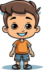 Innocent Childhood Boy Vector Dynamic Kid in Vector Illustration